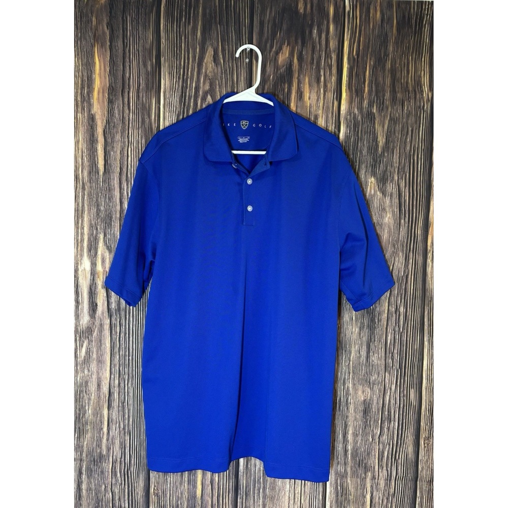 Nike Golf Dri-FIT Polo Mens L Blue Short Sleeve Collared Button-Up Athletic‎